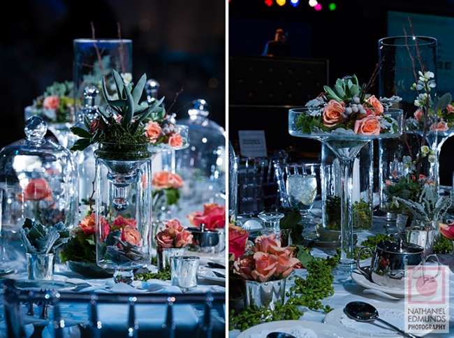 Various heights add dimension to the table design