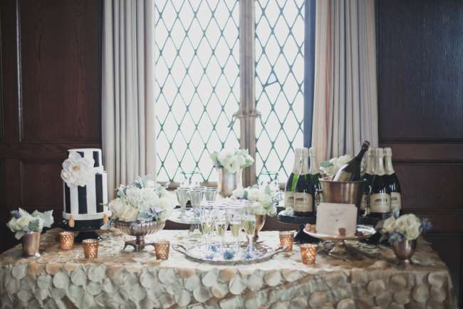 Cake & Champagne Table at Reception