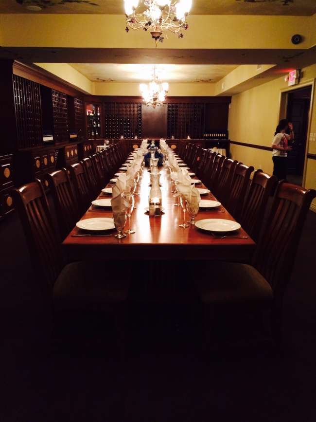 Wine Cellar Set for a Reception Dinner