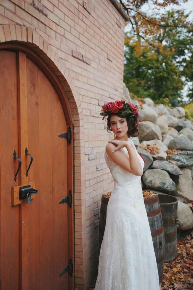 Vintage Bride With Floral Headpiece