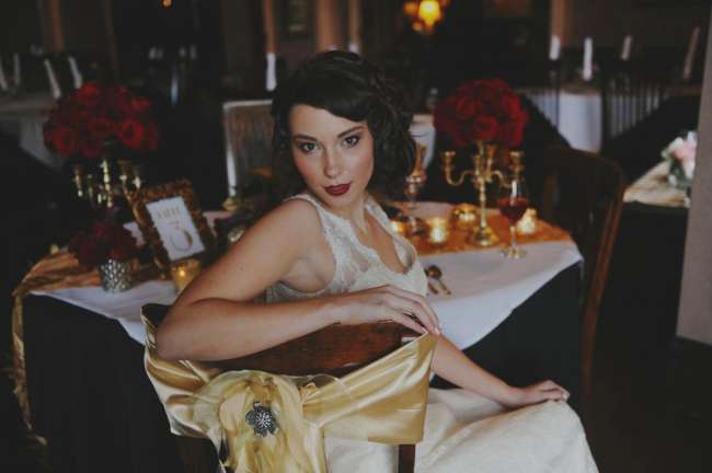 Vintage Bride at Reception Table