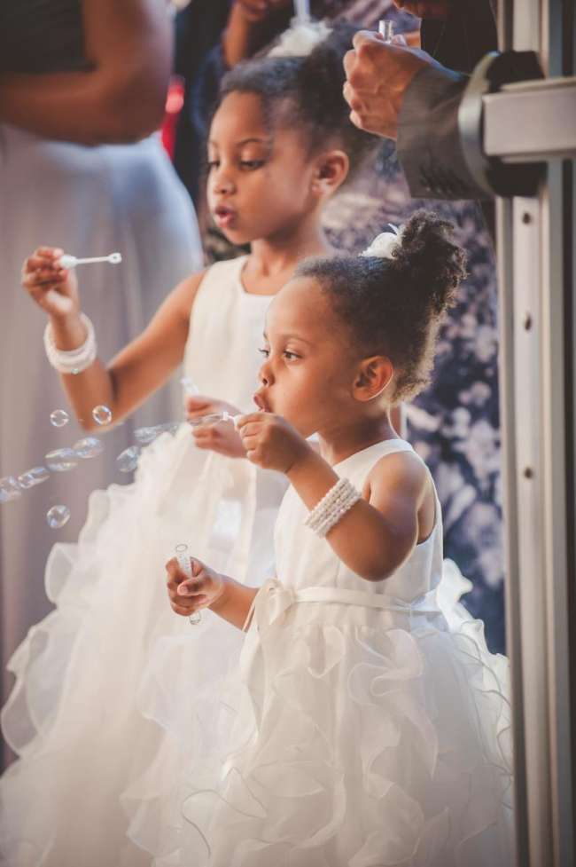 Flower Girls Blowing Bubbles