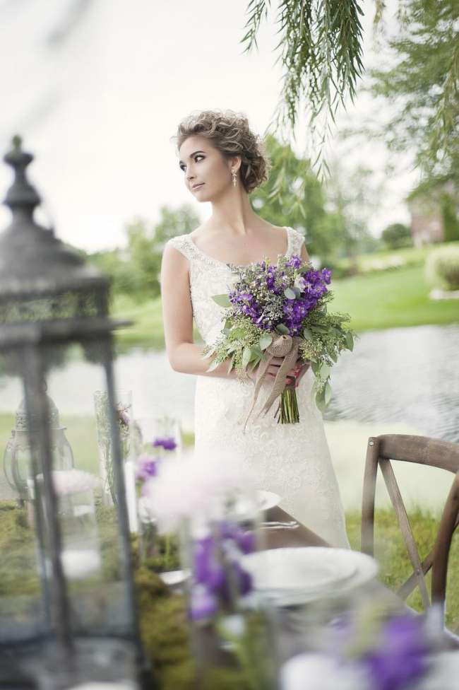 Bride at Farm Table Reception